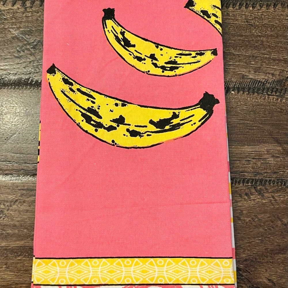 Pink and Yellow Banana Print Fabric